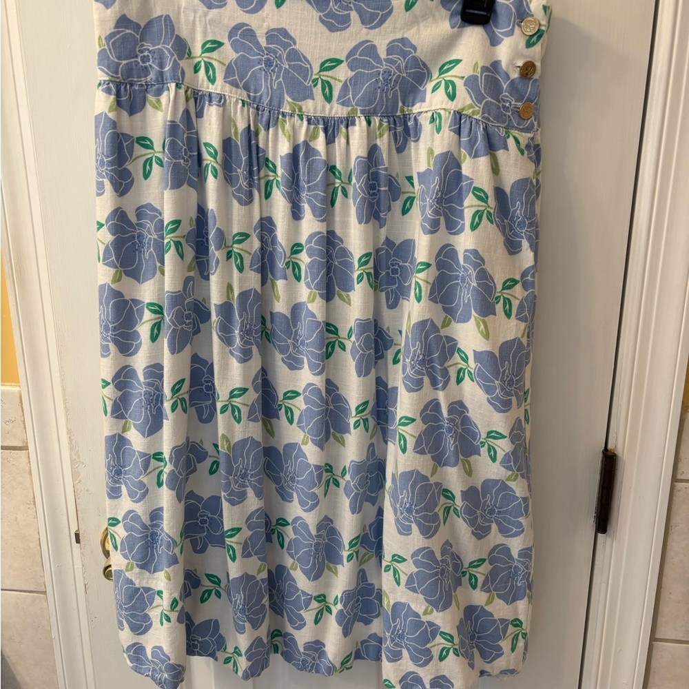 Floral Blue and Green Skirt
